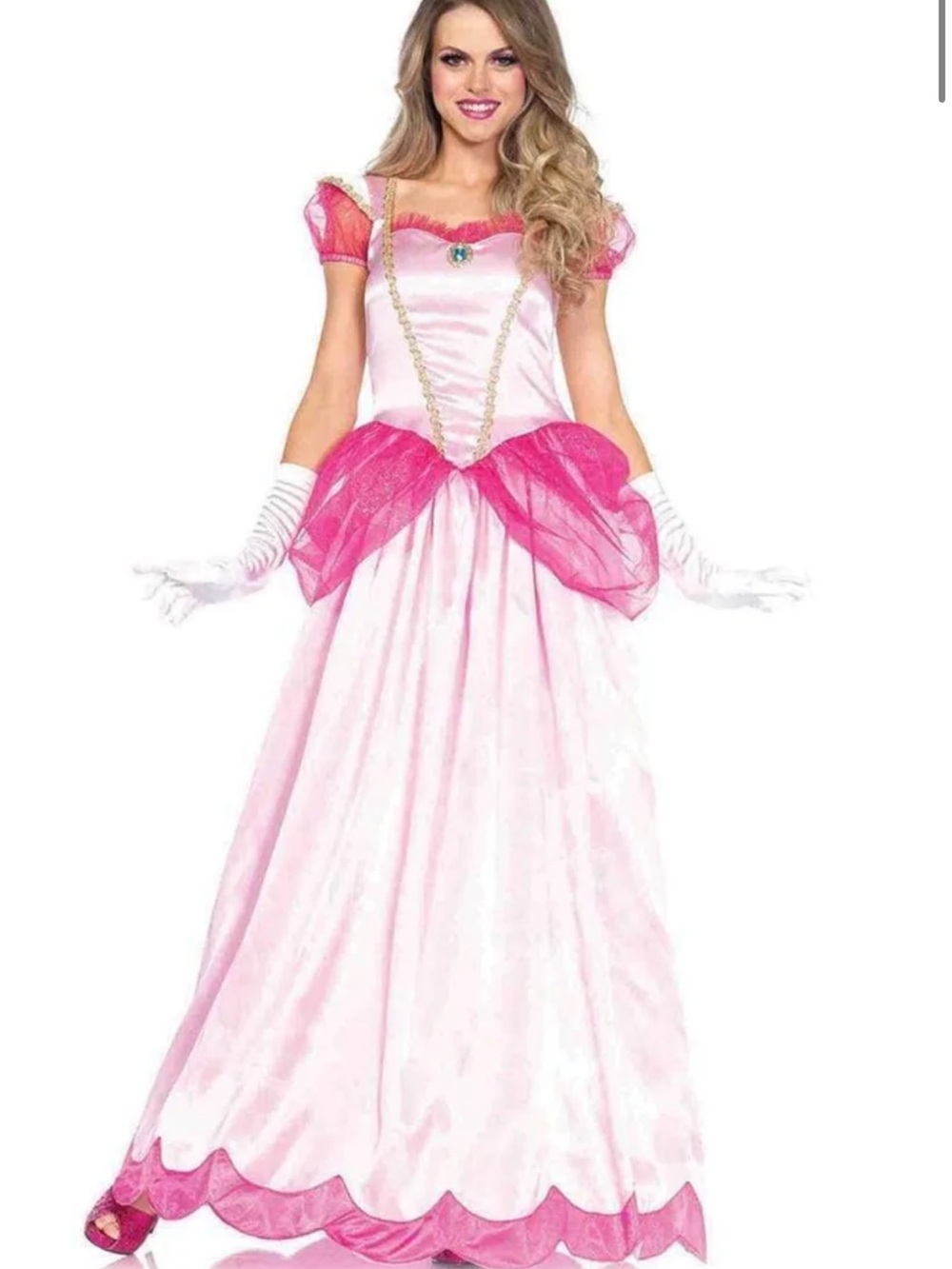 Leg Avenue Pink and Fuchsia Princess Peach Costume Dress